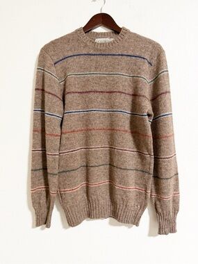 Vintage Classics Striped Wool Grandpa Sweater